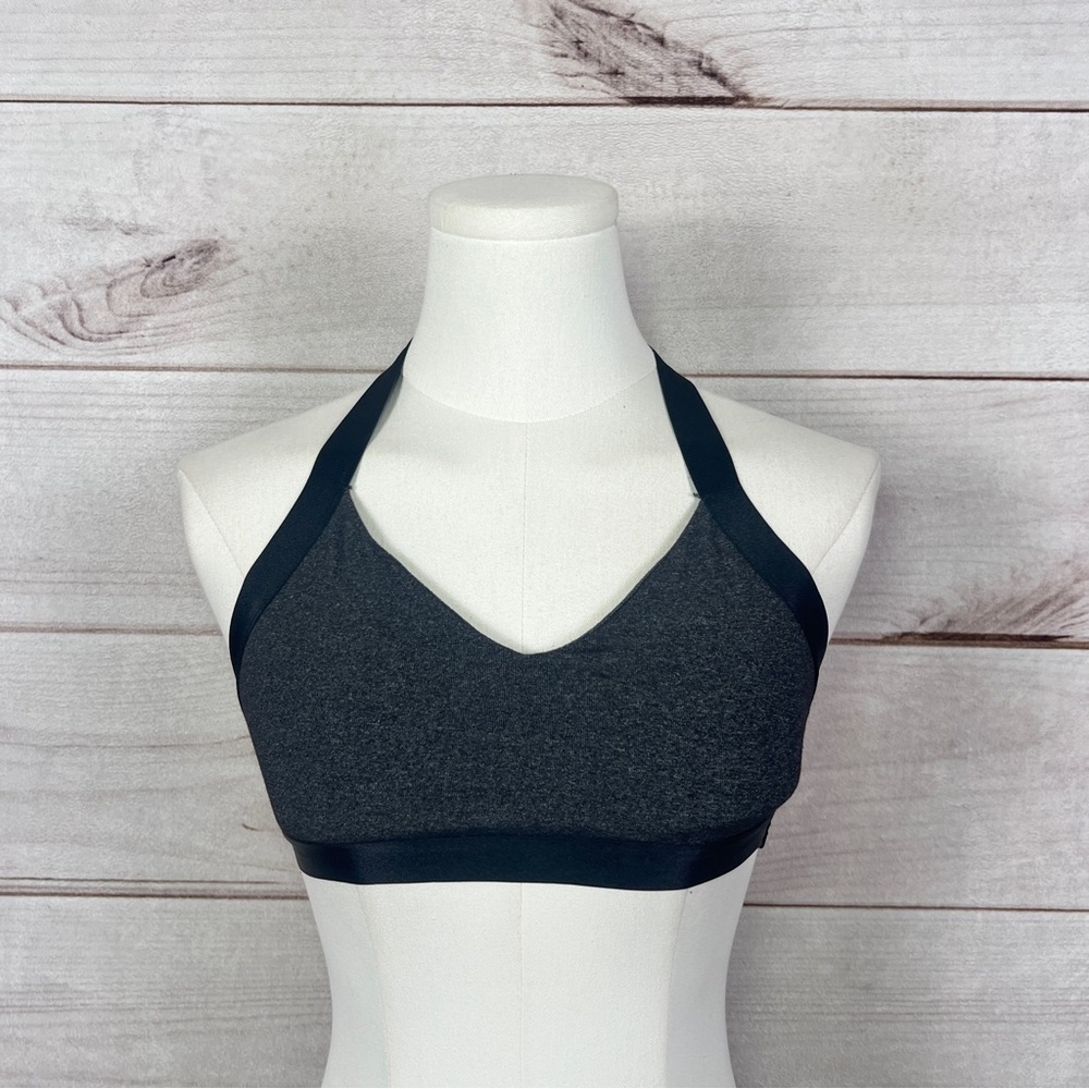 Beyond Yoga Wild Heart Cut-Out Bra Heather Gray Sz S